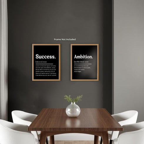 Posterizer 2 pcs-Meaning Of Ambition and Success-Dream Bigger-Motivational & Inspirational Art-Gift for Entrepreneurs-Decor for Home & Office- unf...
